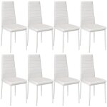 Chaises - tectake - lot de 8 fauteuils avec strass thomas rembourr� avec rev�tement en cuir synth�tique ...