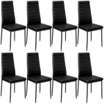 Chaises - tectake - lot de 8 fauteuils avec strass thomas rembourr� avec rev�tement en cuir synth�tique ...