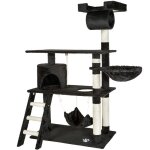 Arbre � chat - tectake - mobilier pour chat marcel 141 cm de hauteur avec cordelette griffoir et zones ...