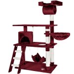 Arbre  chat - tectake - mobilier pour chat marcel 141 cm de hauteur avec cordelette griffoir et zones ...