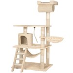 Arbre  chat - tectake - mobilier pour chat stokeley 141 cm de hauteur avec zones de couchage et cordelette ...
