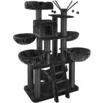 Arbre a chat - tectake - arbre � chat 195 cm gismo griffoir + 1 cabane + 1 hamac + 4 couchettes + 4 balles ...