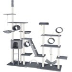 Arbre  chat - tectake - mobilier pour chat snooky avec grand griffoir et 1 hamac 218 x 70 x 216 cm - ...