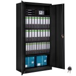 Rangement de bureau - tectake - armoire de classement blain avec 4 �tag�res r�glables � 2 cl�s - 180 ...
