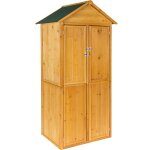 Armoire de jardin - tectake - abri avec toit kadi 2 pans en bois et en acier 805 cm x 60 cm x 2135 cm ...