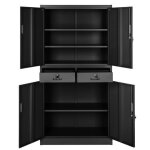Rangement de bureau - tectake - armoire mtallique de classement avec 2 compartiments + 2 tiroirs - 90 ...