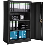 Rangement de bureau - tectake - armoire m�tallique de classement avec 3 �tag�res r�glables � 2 cl�s - ...