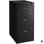 Rangement de bureau - tectake - armoire mtallique de classement avec 3 tiroirs  2 cls - 624 cm x 46 ...