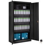 Rangement de bureau - tectake - armoire mtallique de classement avec 4 tagres rglables  2 cls - ...