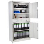 Rangement de bureau - tectake - armoire m�tallique de classement cosmo verrouillable avec 2 tiroirs - ...