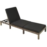 Bain de soleil - tectake - chaise longue transat de jardin sofia rglable en 5 positions 196 cm x 66 ...