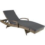 Bain de soleil - tectake - chaise longue en rotin de jardin oceane avec accoudoirs et dossier inclinable ...