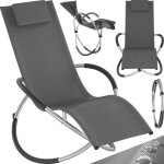 Bain de soleil - tectake - transat de jardin paulina ergonomique pliable avec fonction balancelle appuie ...