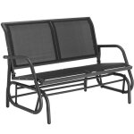 Balancelle - tectake - banc  bascule greta 2 places banc de jardin extrieur balancelle en acier 121 ...