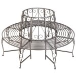 Tectake banc de jardin circulaire enyd en m�tal 164 cm x 164 cm x 89 cm anthracite