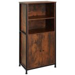 Buffet - tectake - buffet doncaster en acier et bois avec �tag�res et portes magn�tiques 60 x 38 x 125 ...