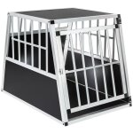 Cage de transport - tectake - caisse de transport pour chien schnubi en aluminium solide en forme trapze ...