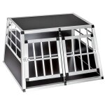 Cage de transport - tectake - caisse de transport double pour chien en aluminium solide avec coins arrondis ...