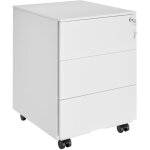 Desserte de bureau - tectake - caisson de bureau  roulettes magna avec 3 tiroirs verrouillables en acier ...
