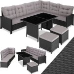 Salon de jardin - tectake - ensemble canap lounge dextrieur barletta modulable en rotin 8 places - ...