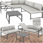 Ensemble table chaise de jardin - tectake - canap de jardin faro 5 places avec dossier rglable en 6 ...