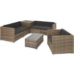 Canap de jardin - tectake - salon lounge dextrieur pise modulable en rotin avec coffre de rangement ...