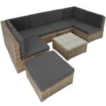 Canapé de jardin - tectake - salon dextérieur venise en rotin 7 places avec 1 table avec plateau en verre ... Canapé de jardin - tectake - salon dextérieur venise en rotin 7 places avec 1 table avec plateau en verre ...