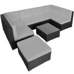 Canapé de jardin - tectake - salon dextérieur venise en rotin 7 places avec 1 table avec plateau en verre ... Canapé de jardin - tectake - salon dextérieur venise en rotin 7 places avec 1 table avec plateau en verre ...