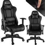 Chaise de bureau - tectake - fauteuil de direction gamer twing forme ergonimique avec coussin pour lombaires ...