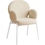 Chaise - tectake - fauteuil rembourr� scandi avec tissu bouclette et pieds en acier style scandinave ...