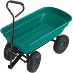 Brouette - tectake - chariot de jardin  main cubbi 52 l benne basculante - vert