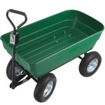 Brouette - tectake - chariot de jardin  main tummi 125 l benne basculante - vert
