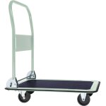 Chariot - tectake - chariot pliable 4 roues en acier 73 cm x 47 cm x 83 cm charge 150 kg - blanc