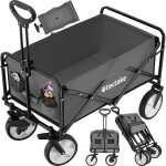 Brouette - tectake - chariot pliable leon avec freins et roues en plastique caoutchout capacit de charge ...