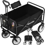 Brouette - tectake - chariot pliable leon avec freins et roues en plastique caoutchout capacit de charge ...