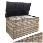 Rangement de jardin - tectake - coffre de jardin oslo grande capacit� en r�sine tress�e 145x825x795cm ...