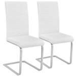 Chaises - tectake - lot de 2 chaises bettina rembourres revtement en cuir synthtique dossier ergonomique ...