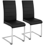 Chaises - tectake - lot de 2 chaises bettina rembourres revtement en cuir synthtique dossier ergonomique ...