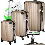 Set de valises - tectake - ensemble de 3 valises talia avec p�se - bagage roulettes amovibles et pivotantes ...