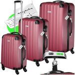 Set de valises - tectake - ensemble de 3 valises talia avec p�se - bagage roulettes amovibles et pivotantes ...