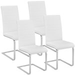 Chaises - tectake - lot de 4 chaises bettina rembourres revtement en cuir synthtique dossier ergonomique ...