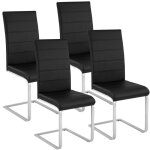 Chaises - tectake - lot de 4 chaises bettina rembourres revtement en cuir synthtique dossier ergonomique ...