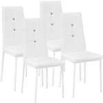 Chaises - tectake - lot de 4 chaises de salle � manger julien avec strass et rev�tement en cuir synth�tique ...