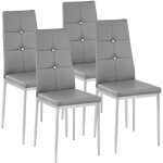 Chaises - tectake - lot de 4 chaises de salle � manger julien avec strass et rev�tement en cuir synth�tique ...