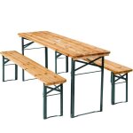 Table et blancs de jardin - tectake - ensemble repas dextrieur ludwig pliable stable en bois de sapin ...