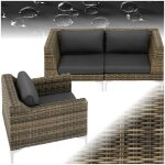 Salon de jardin - tectake - ensemble d�tente dext�rieur modulable villanova en rotin 1 fauteuil 1 canap� ...