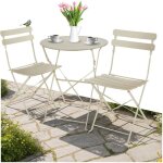 Ensemble table et chaise de jardin - tectake - lot de 2 chaises bistrot frieda pliable pour 2 personnes ...
