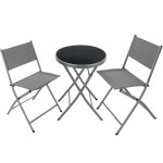 Ensemble table et chaises de jardin - tectake - lot de 2 chaises bistrot dextrieur dsseldorf pour 2 ...