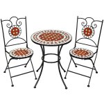 Ensemble table chaise de jardin - tectake - lot de 2 chaises dext�rieur neapel mosaique pliables facile ...