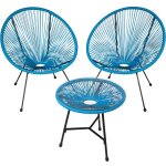 Ensemble table et chaise de jardin - tectake - salon extrieur santana 2 personnes avec plaque en verre ...